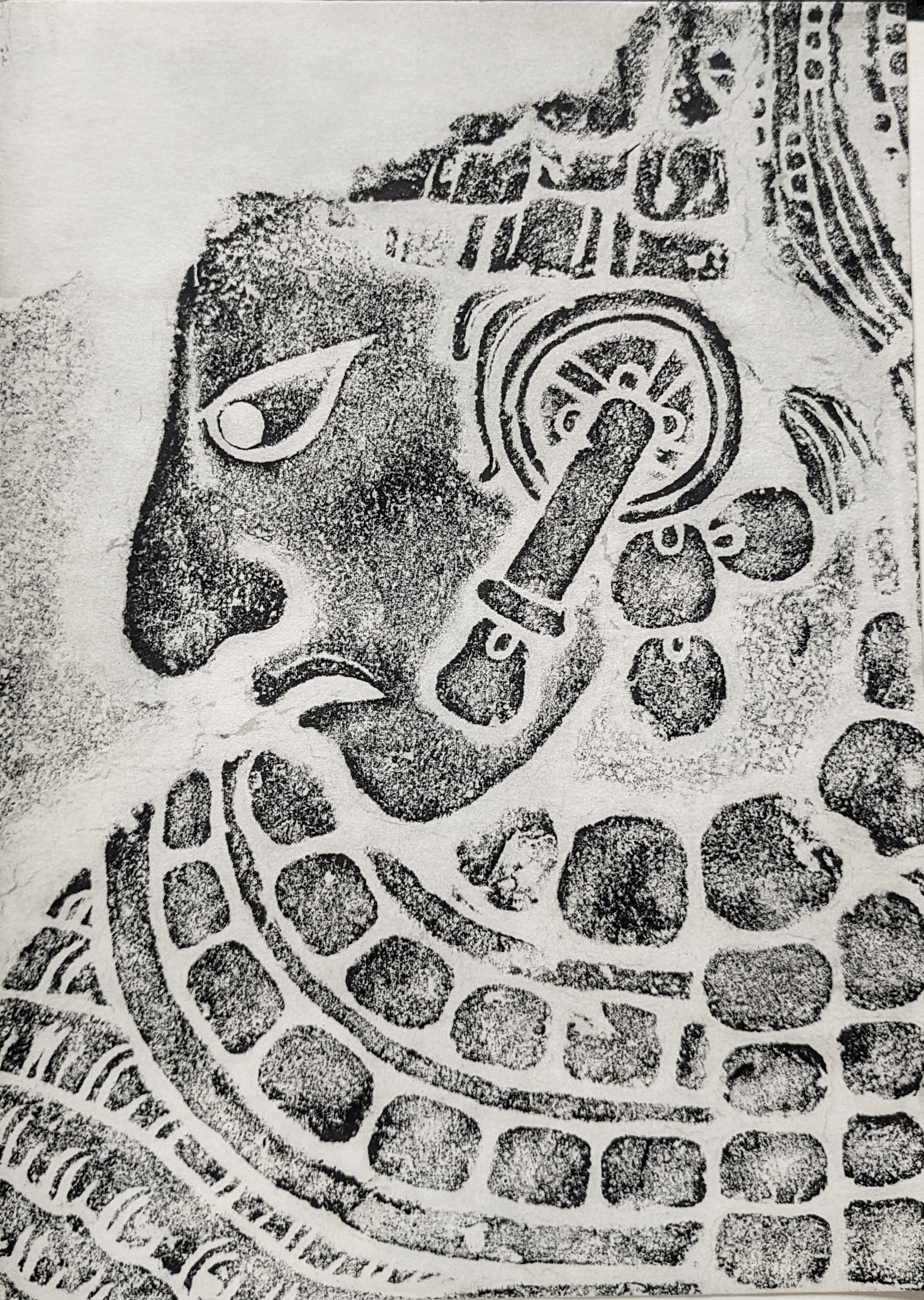 Profile of a Prince (detail of I-2), Stela 1-Bonampak