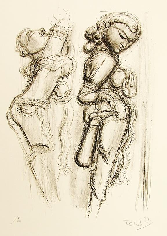 トゲを抜く女神二態