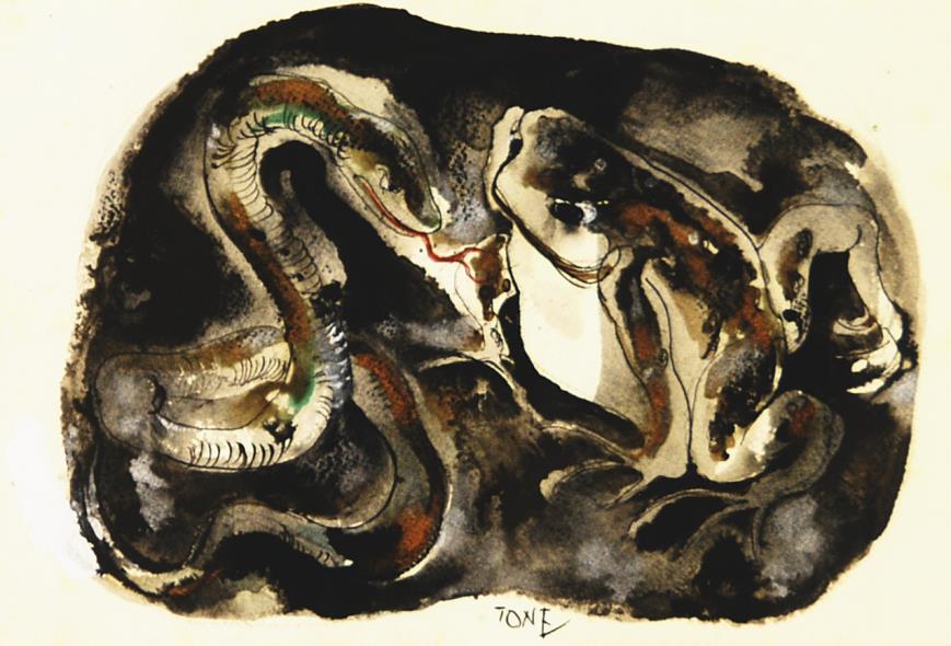 狐女房　かえると蛇