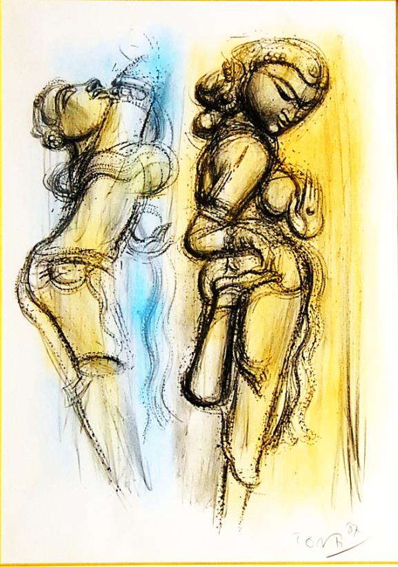 トゲを抜く女神二態